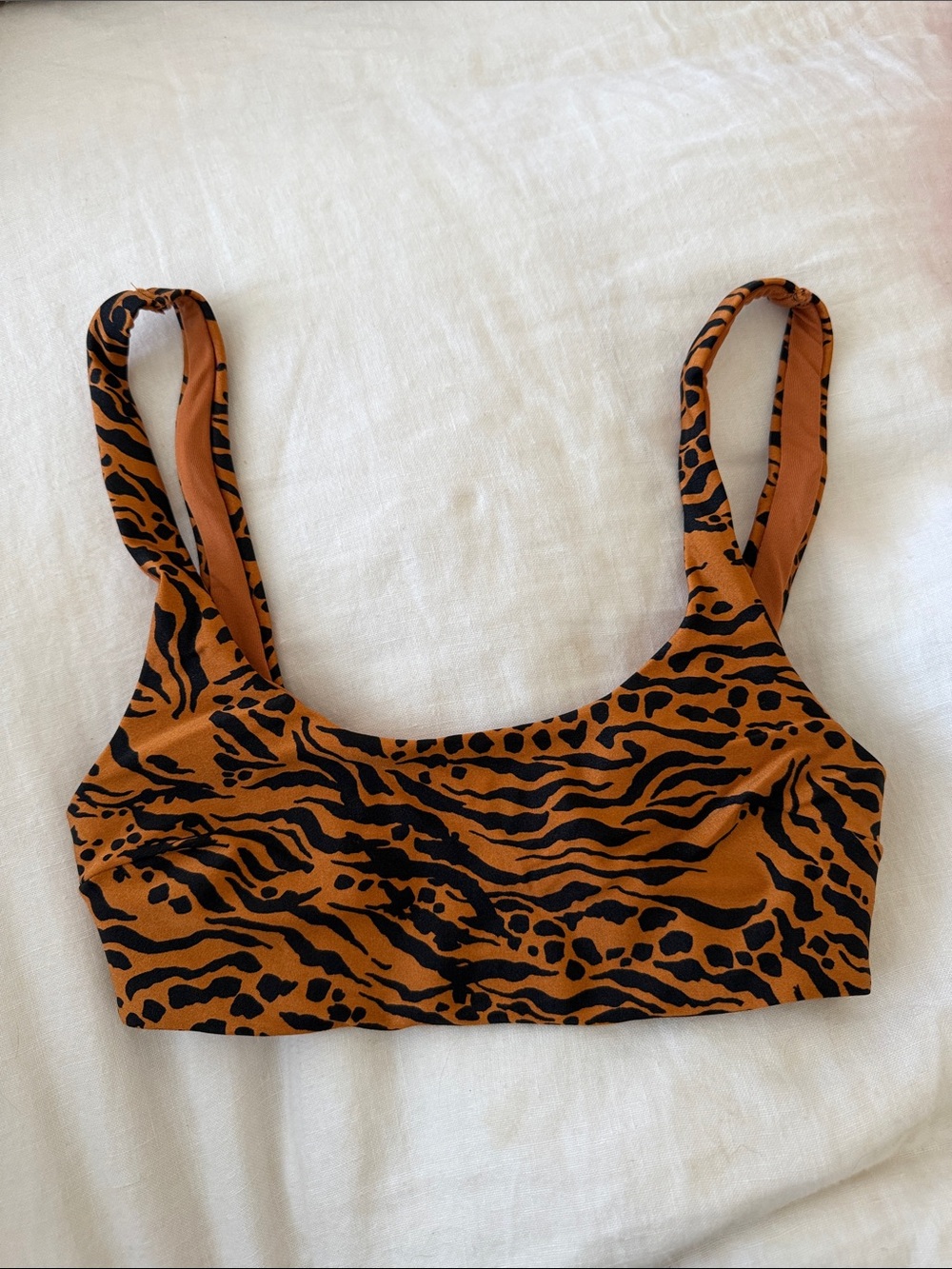 H&M Women's Animal Print Swim Top - Rust & Black